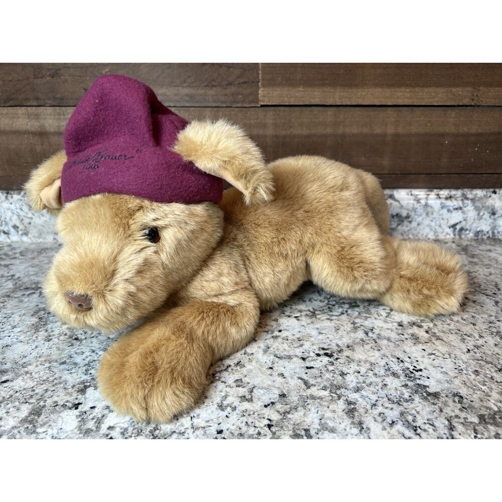 Vintage 1998 Gund Eddie Bauer Lab Puppy Dog Plush w/ Winter Hat 16”